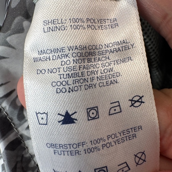 Lands' End Floral Full Zipper Windbreaker Grey - Picture 11 of 12